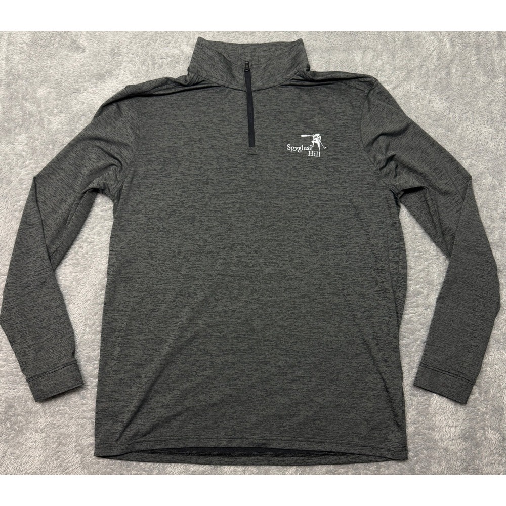 Under Armour Golf 1/4 Zip Pullover Men L Gray Spyglass Hill HeatGear Performance